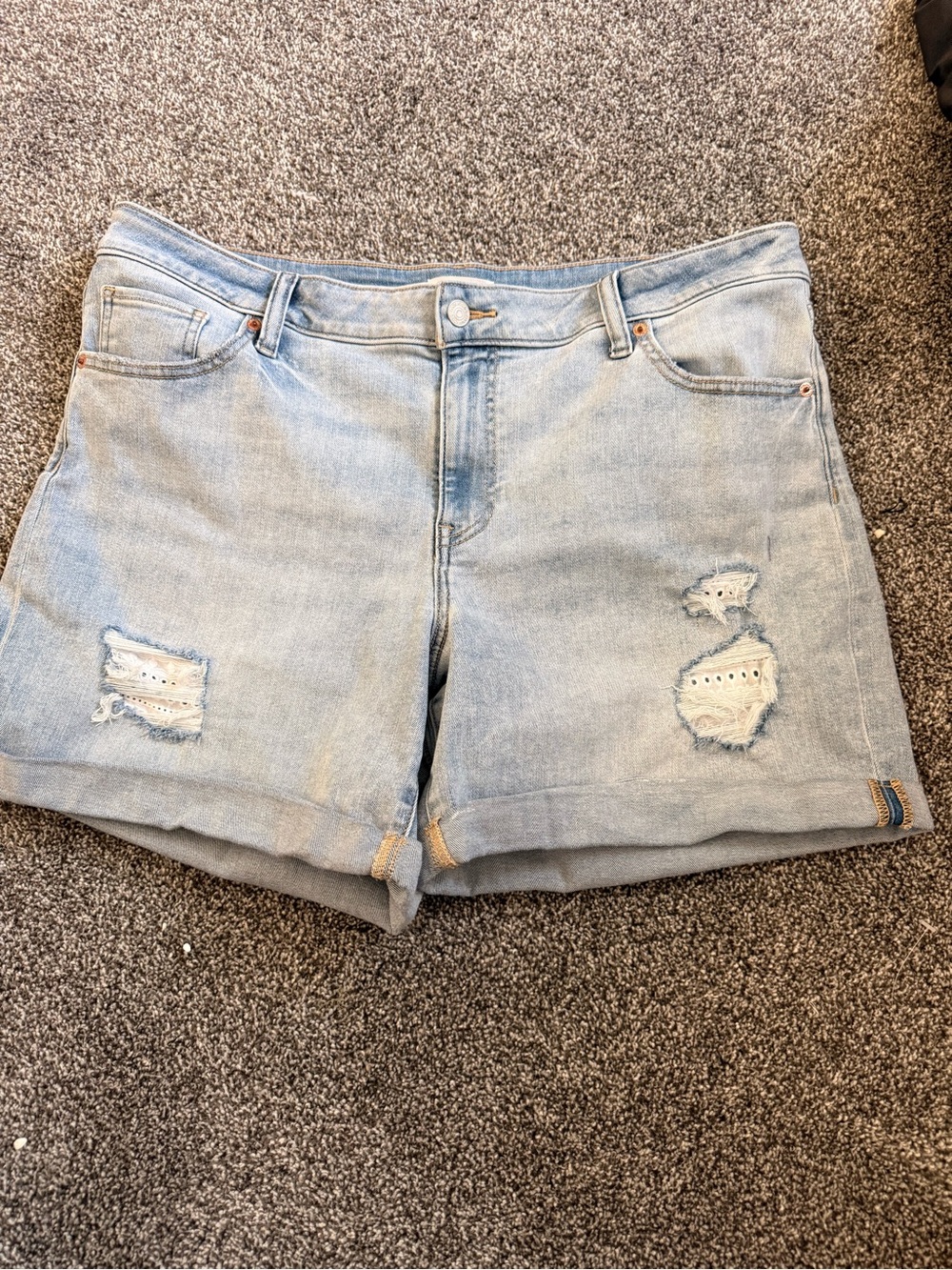 Maurices Light Blue Distressed Denim Shorts